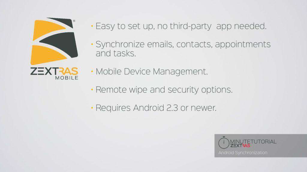 ZeXtras Suite for Zimbra: One Minute Tutorials ep. 3 — Android configuration