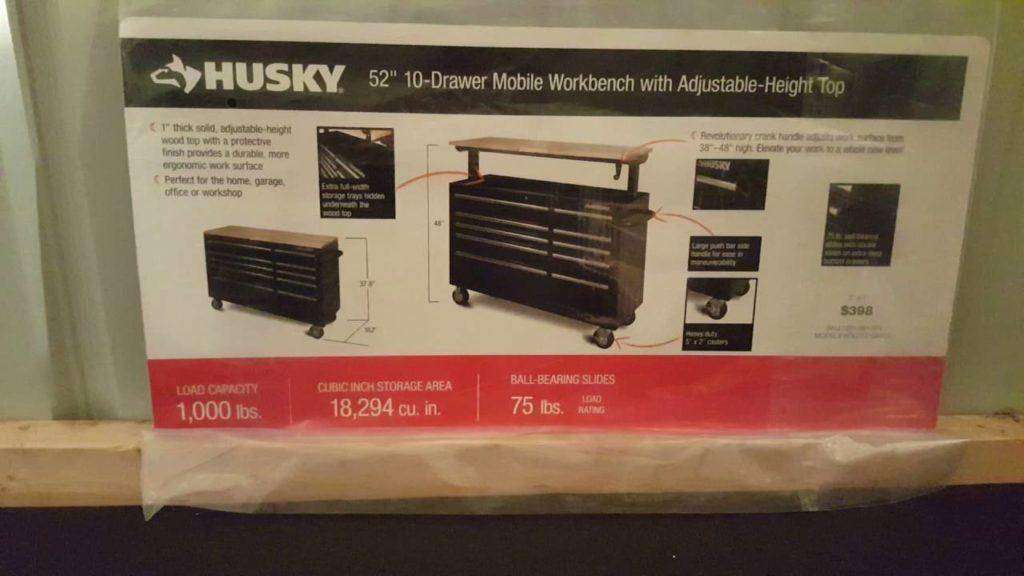 Husky 52 inch adjustable top mobile workbench toolbox review