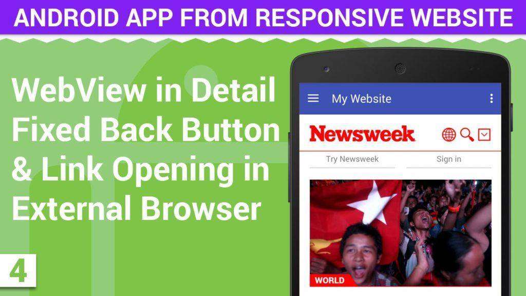 WebView in Android with Fixed Back Button & Link | Android App from Responsive Website — 4