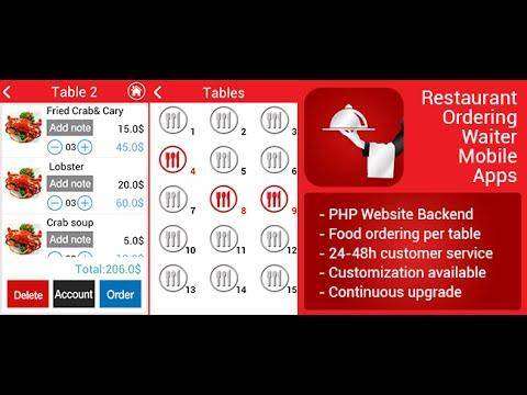 Restaurant Order for Waiters Mobile App Source Codes For Android and iOS