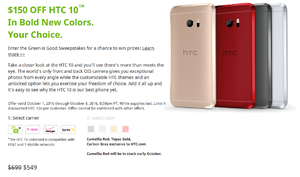 Win one of three HTC 10 handsets or save $150 on a purchase of the phone