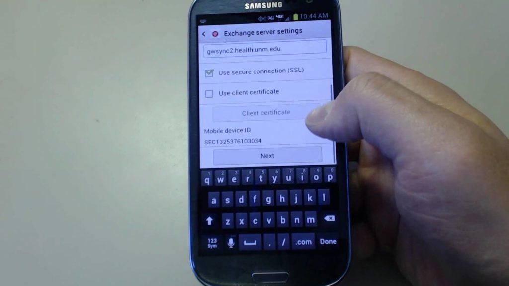 Android Exchange Setup on Samsung Galaxy III