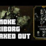 3298 SMOKE TRIBORG GAMEPLAY & REVIEW. NEW CHALLENGE CHARACTER IN MKX MOBILE UPDATE 1.9