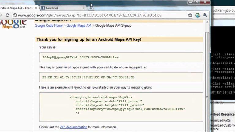 Android Tutorial & Lessons 29: Finish setting up Google API with key code