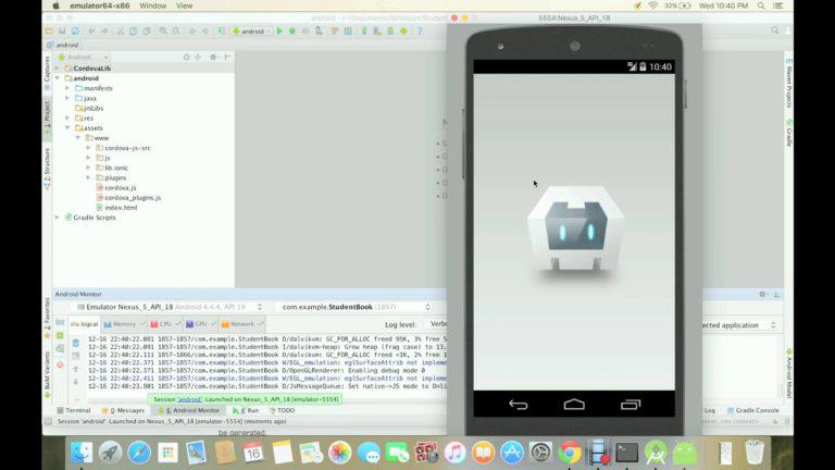 Creating an installable mobile app in Android Studio using Ionic framework and Cordova