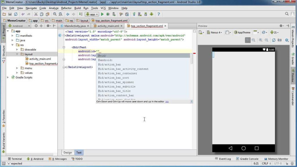 Android App Development for Beginners — 24 — Designing the Top Fragment