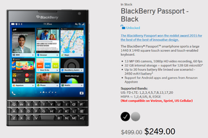 Buy the unlocked BlackBerry Passport for half price; BB10 powered handset is just $249