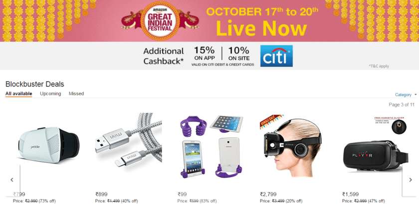 Deal: Best offers on smartphones, VR gears, and more from Amazon Great Indian Festival