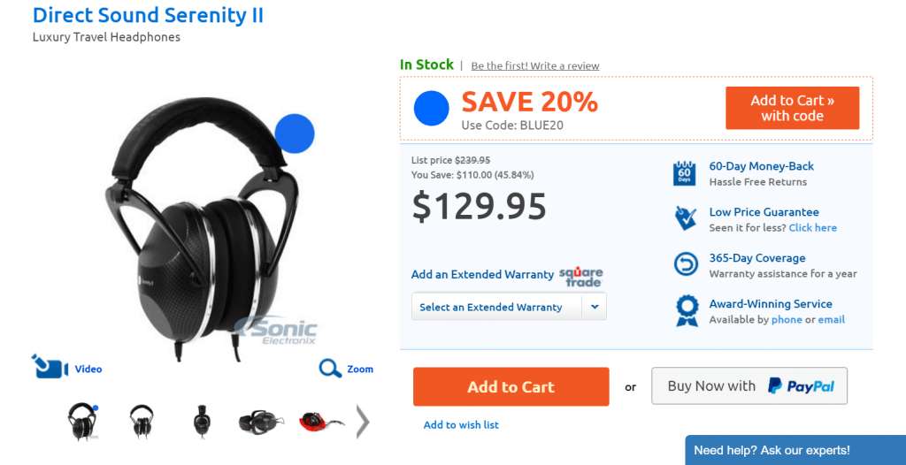 Deal: Direct Sound Serenity II over-ear headphones, $99 with coupon