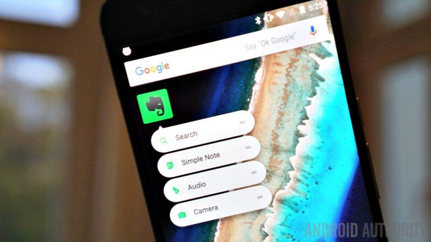 Evernote now supports Android Nougat’s app shortcuts