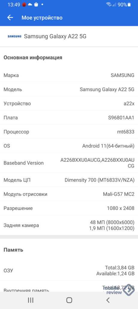 Обзор смартфона Samsung Galaxy A22s 5G (SM A226B/DSN)